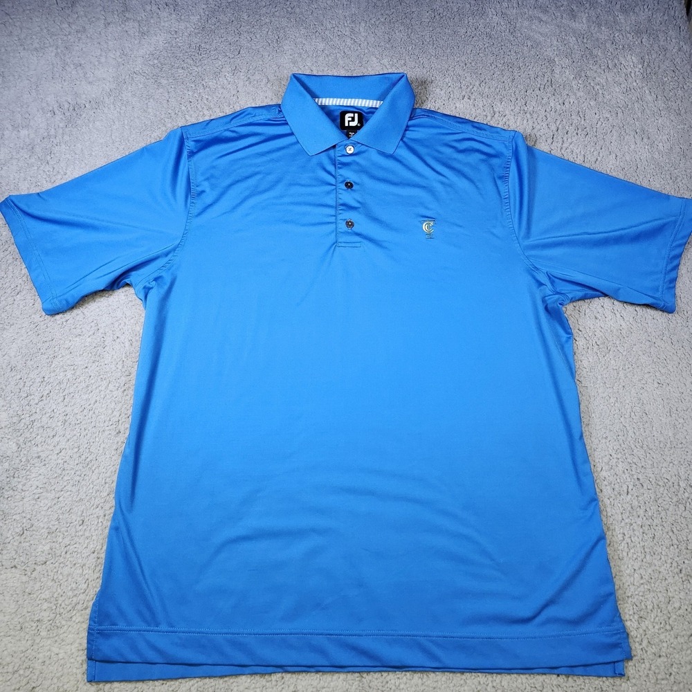 FJ Footjoy Tavistock Country Club Mens Blue XL Polo Golf Shirt